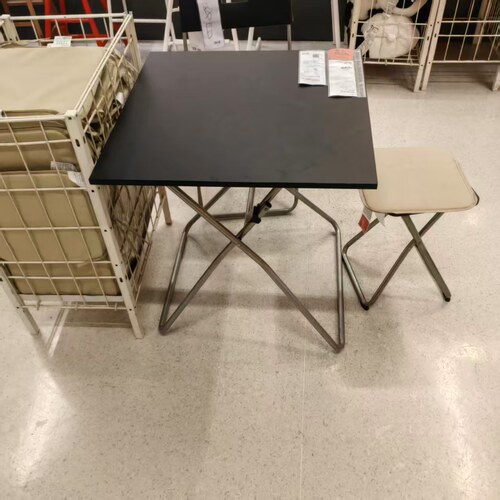 宜家国内代购冈德尔折叠桌黑色67x67厘米小饭桌餐桌家用小型桌子