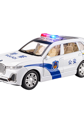 x7警车宝马合金6开门声光警车
