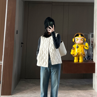 可随心切换圆领 90白鸭绒叠穿百搭石墨烯发热内胆羽绒马甲 V领