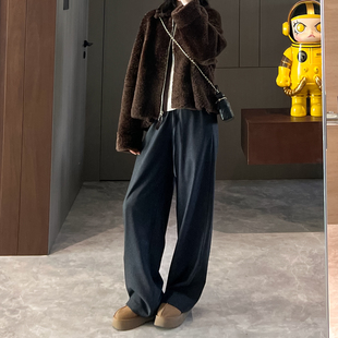 jin口垂顺羊毛松紧抽绳藏肉遮胯阔腿休闲裤 真正单品王 百搭不挑