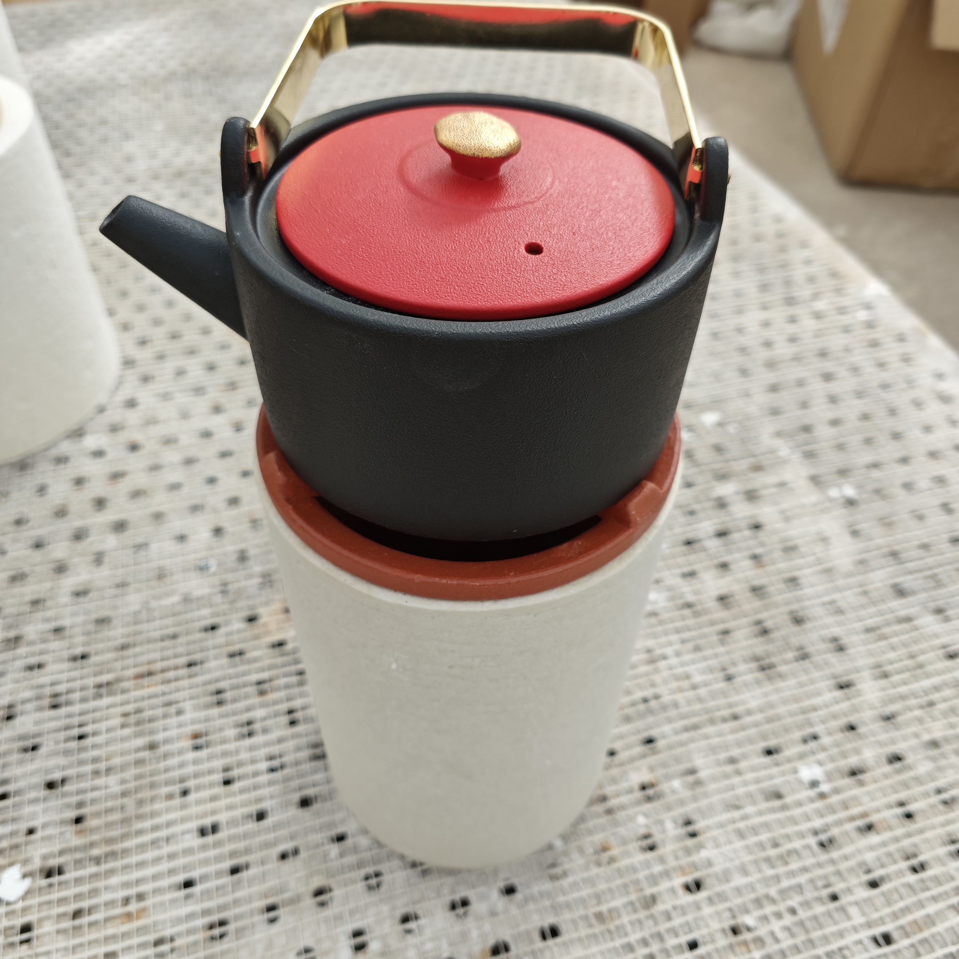 小碳炉家用围炉煮茶泡茶专用陶瓷内芯内胆碳炉配件套装隔热管定制