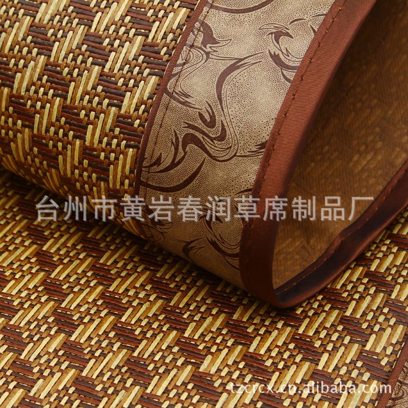 凉席厂家直销加厚斜块折叠御藤席子/凉席三件套1.5 1.8米