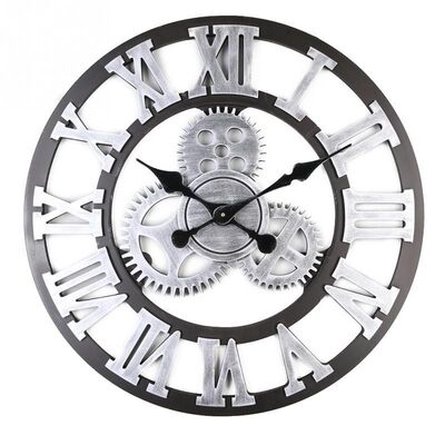 欧式罗马齿轮钟客厅静音挂钟 装饰齿轮wall clock客厅墙钟