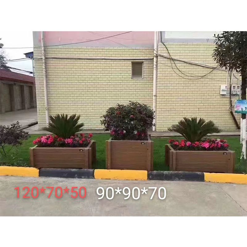 厂家供应护栏仿木花箱街道公园花坛景观庭院户外篱笆耐用绿植图片