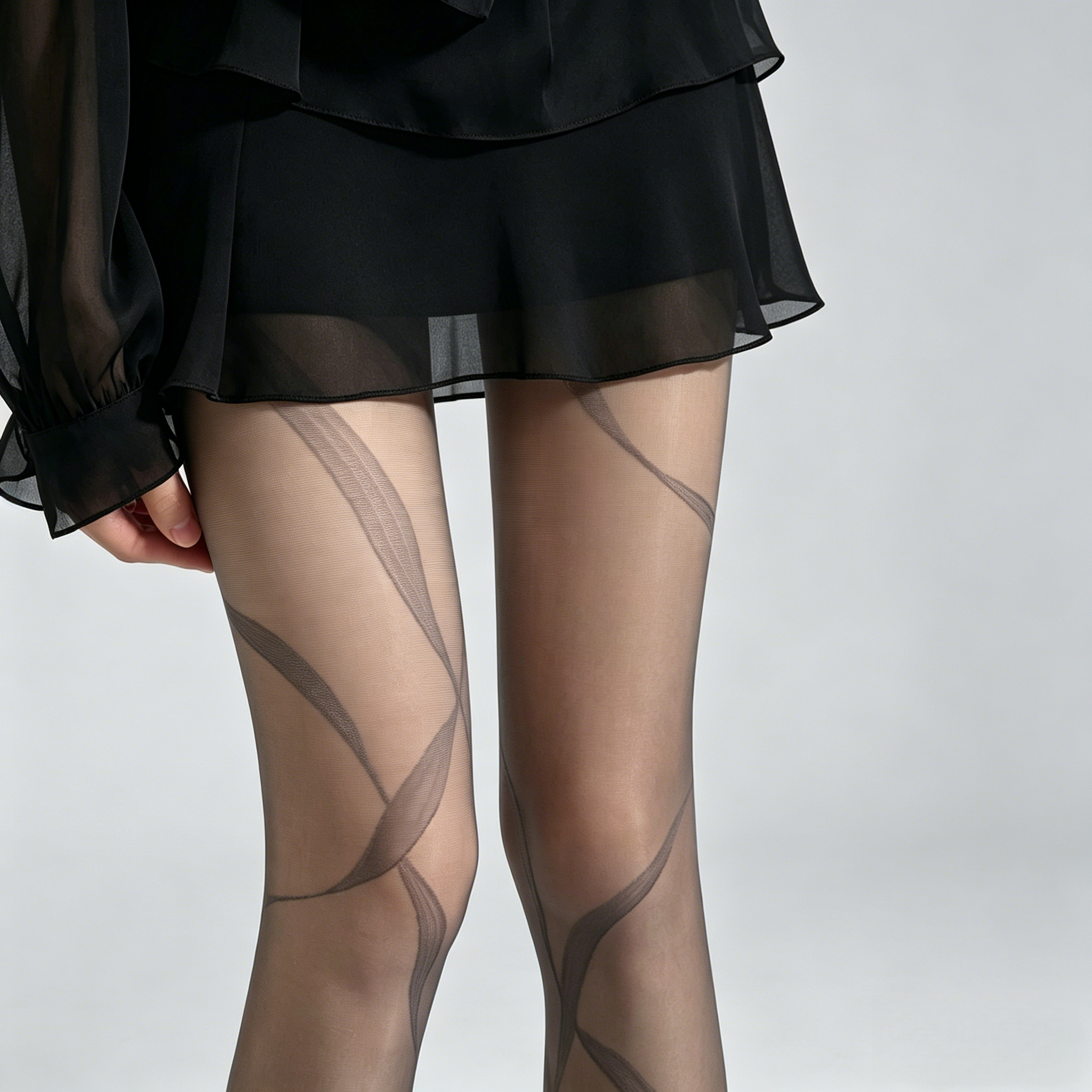 纯欲风灰色丝袜女士夏季超薄款miu系飘带连裤袜防勾丝性感打底袜