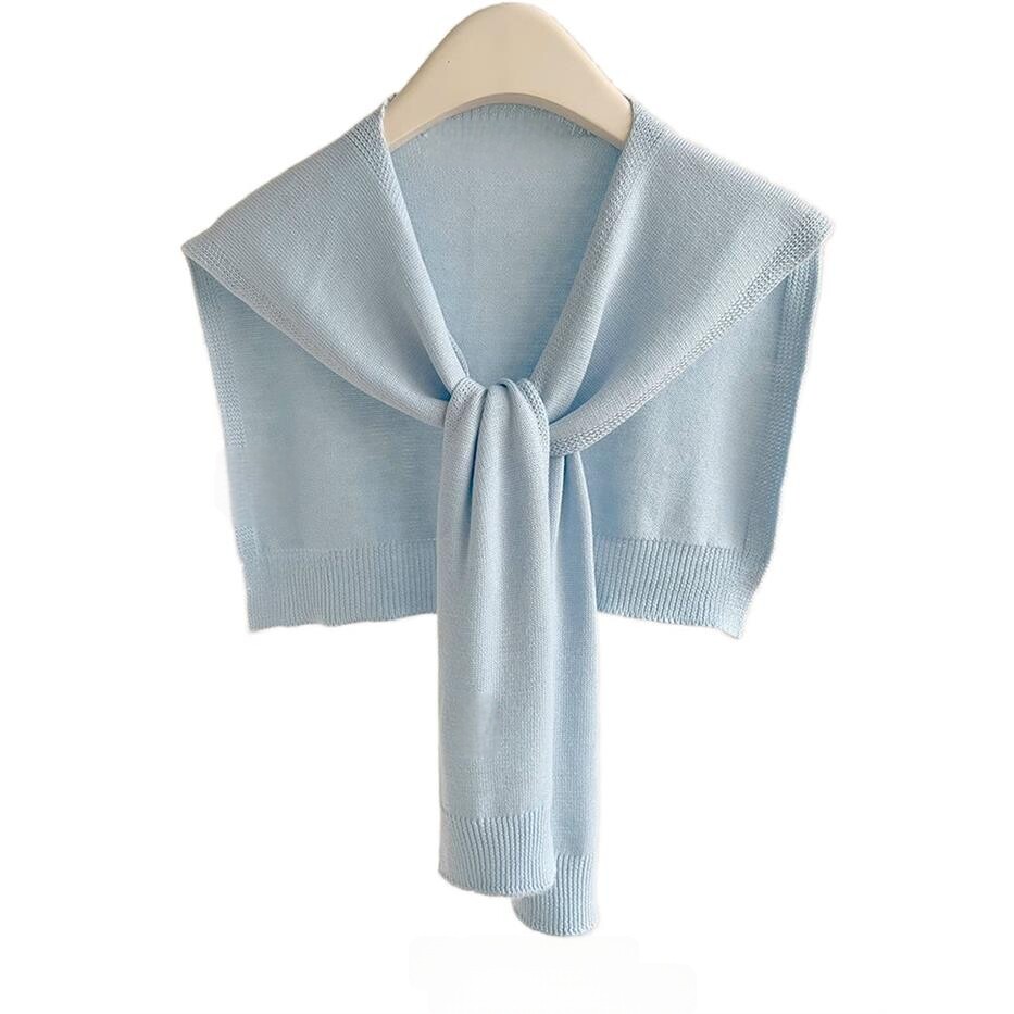 春夏百搭搭肩纯色披肩女式法式装饰假两件套打结马甲新款百搭围巾