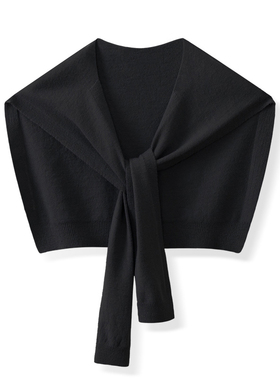 2025新款黑色搭肩小披肩男士护肩女士秋冬外搭针织披风男斗篷