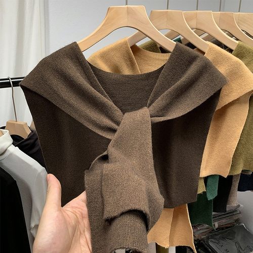 纯色针织时尚毛线斗篷