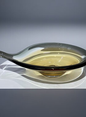 轻奢艺术感渐变琉璃水果盘高档家用客厅大号高脚果盘装饰收纳摆件