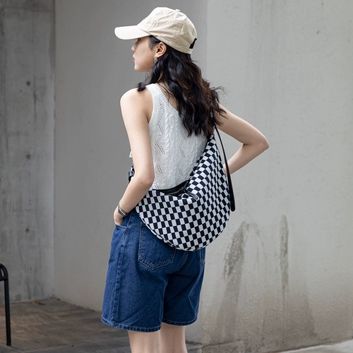 Сумка через плечо, модные ретро универсальные шахматы, сумка на одно плечо для отдыха, коллекция 2022