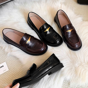 新款 2026秋季 爆舒适款 英伦风JK小皮鞋 厚底乐福鞋 黑色百搭单鞋 女款