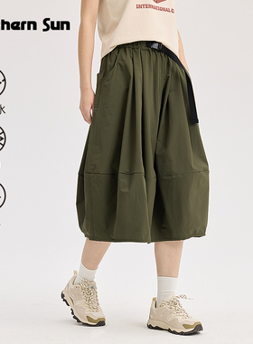 诺思山户外休闲女工装花苞裙子防泼水半裙弹力日常通勤5878