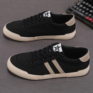 鞋子男鞋潮流低帮春秋季新款百搭软底透气男士休闲板鞋帆布鞋男款