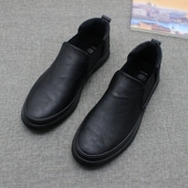 简约百搭鞋 中帮男鞋 子男 一脚蹬套脚懒人休闲韩版 潮板鞋 新款 春秋季