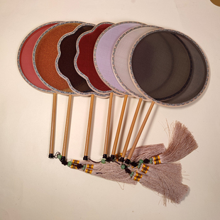 空白团扇大红色真丝婚扇DIY法绣苏绣生丝拍照道具工艺扇工笔字画