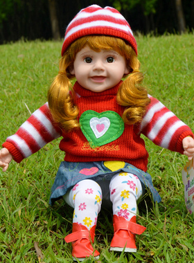 儿童会说话的娃娃毛绒仿真洋娃娃软硅胶布娃娃可爱公主女孩玩具