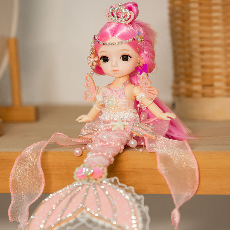 儿童玩具洋娃娃仿真布娃娃美人鱼小公主玩偶精致礼盒套装女孩礼物
