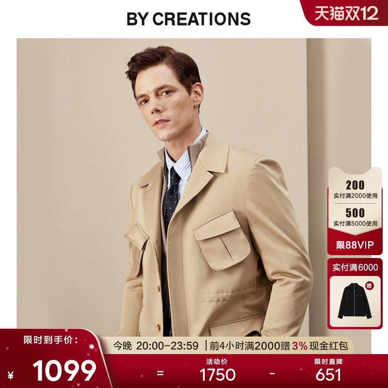 柏品意大利进口面料猎装夹克