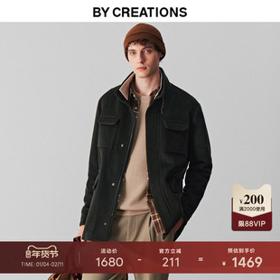 【M65猎装】柏品山羊绒可拆卸立领棉服男2025冬新款防风夹棉外套