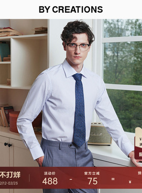 【140高支纱】柏品TESTA温莎领商务衬衫纯棉长袖条纹男士正装衬衣