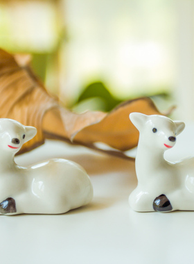 摆设zakka家居小鹿动物饰品白瓷