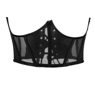 性感16cm黑色网纱束腰迷你短款塑身衣腰封 外搭紧身收腹宫廷胸衣