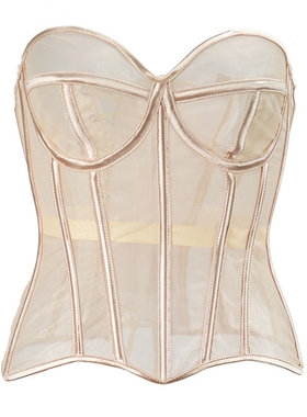 欧美网纱薄款胶骨塑形内衣 婚纱胸衣夏季外传紧身衣overbust塑身