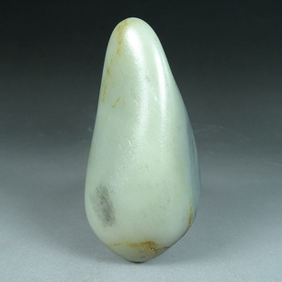 和田玉籽料原石128克玉石挂坠天然随型原籽黑白分明青花玉把件C