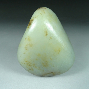 新疆正宗和田玉籽料原石159.0克天然原籽原料独籽青花玉把件B40