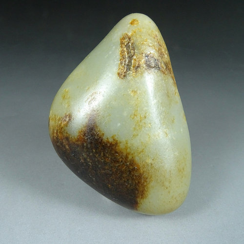 新疆和田玉籽料原石182克玉石天然原籽原皮独籽黑红皮青白玉把件B