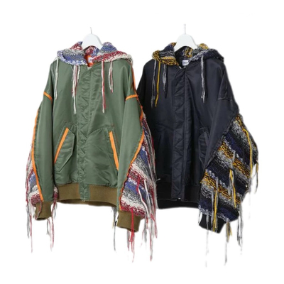 国内现货Discovered24秋冬新款编织袖宽松连帽夹克外套 拍下不退