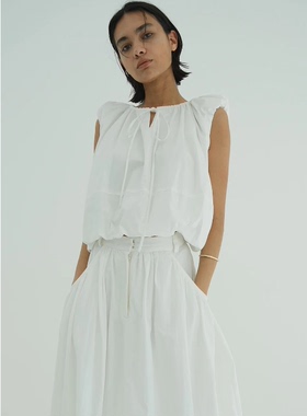 国内现货CLANE25新款两种穿法无袖系带衬衫拍下不退