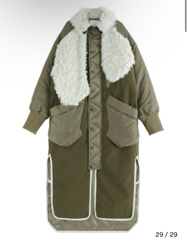 【拍下不退】国内现货UN3D.25秋冬新款长版毛领棉服外套