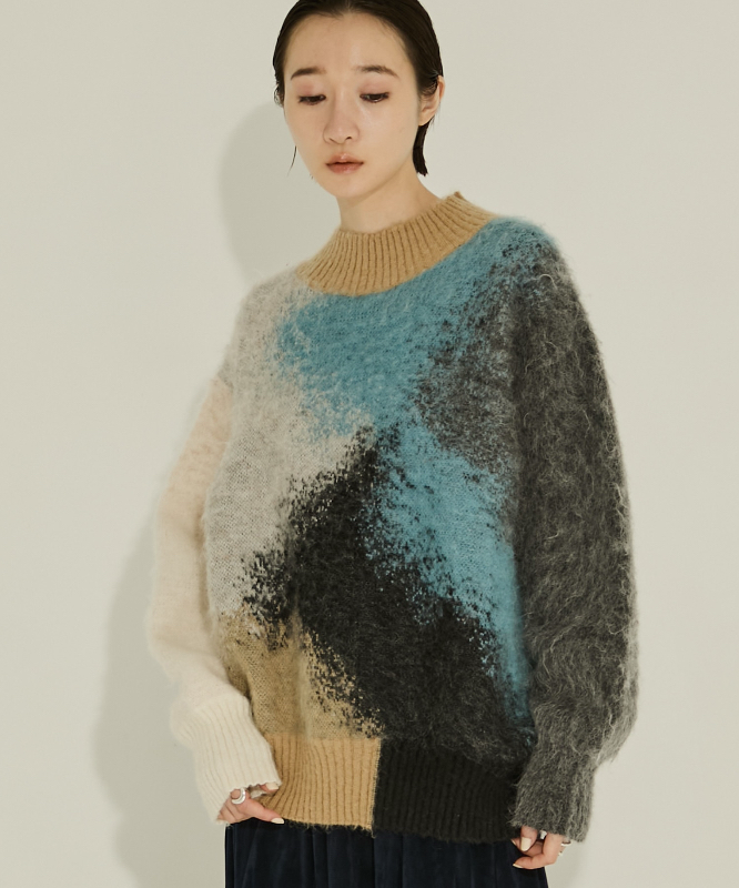 【拍下不退】国内现货AKIRANAKA25秋冬女款圆领彩色套头毛衣