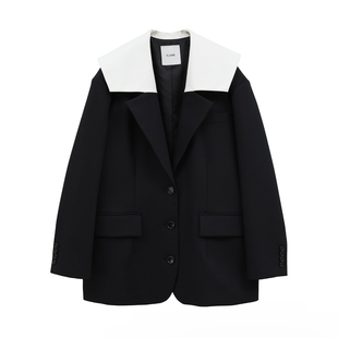 国内现货CLANE设计师品牌25春夏新款海军领西装外套拍下不退