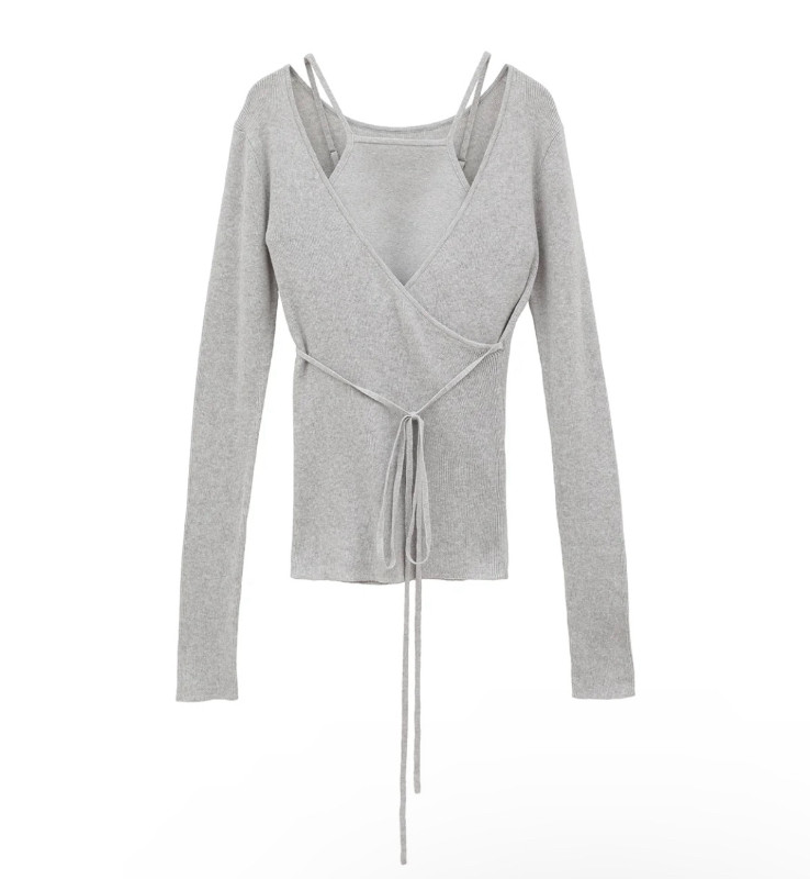 国内现货CLANE25春夏两件套修身针织衫拍下不退