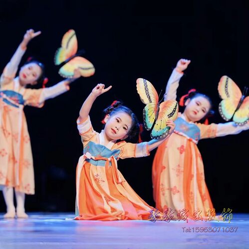 小城蝶梦演出服儿童汉服女童中国风古典舞蝶舞飞扬舞蹈上春山襦裙