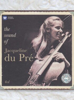 原装进口 杜普蕾遗世琴韵 大师的声音 逝世25周年纪念套装4CD唱片