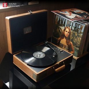 黑胶唱片机 棕色 皮箱便携 正版 续航6 巫1900 可充电 授权
