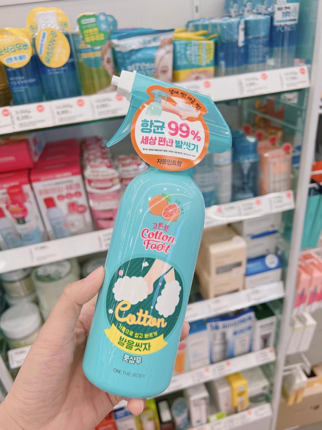 韩国直邮ON:THEBODY洗脚喷雾CottonFoot柠檬+西柚味道各一瓶385ml