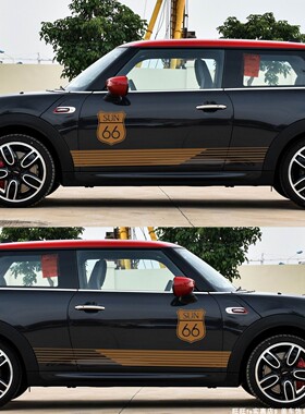 适用于MINI迷你f56车贴f55车身贴引擎盖贴纸拉花侧裙车门装饰贴纸