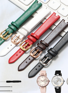 适用于卡西欧手表SHEEN系列5450 SHE-C100L LTP-1241凹口真皮表带