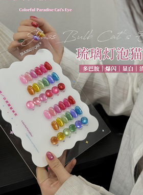 suuseegel12色七彩乐园猫眼甲油胶持久应季美甲胶透色多巴胺套装