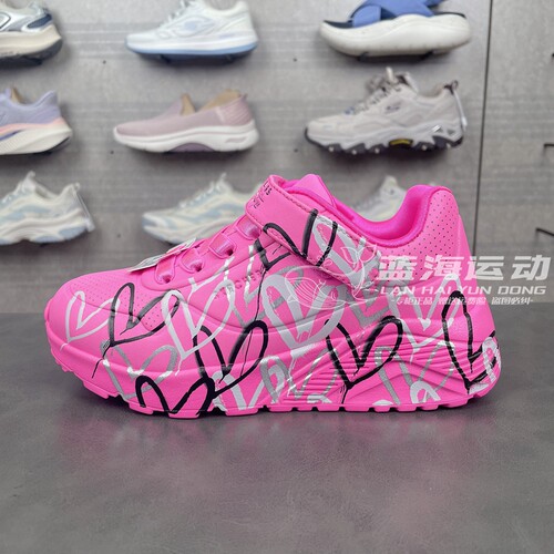 Skechers斯凯奇儿童UNO运动鞋休闲板鞋春夏女童涂鸦爱心314078L