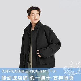 舒适保暖外套L424M059 新款 Skechers斯凯奇男士 梭织立领羽绒服冬季