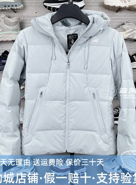 代购斯凯奇女羽绒服24冬防风防泼水连帽梭织短款羽绒外套P424W005