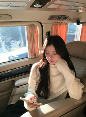 VASSE美蟹 慵懒极简风半高领羊毛打底针织女秋冬百搭两件套上衣