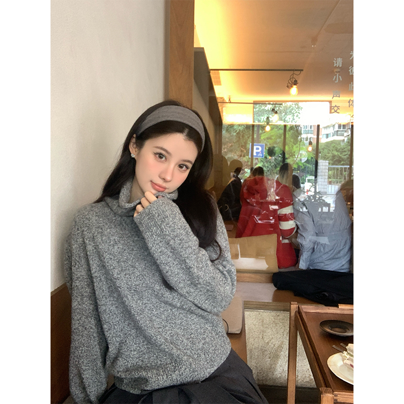 VASE美蟹百搭羊毛花纱毛衣