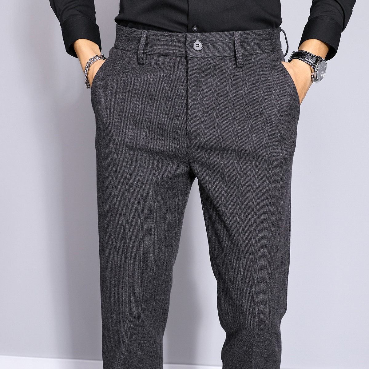 毛呢裤子男春季款人字纹呢子商务男士西裤磨毛抓绒休闲裤男0118r,男装,西裤,淘宝优惠券,粉丝福利购,淘宝优惠卷