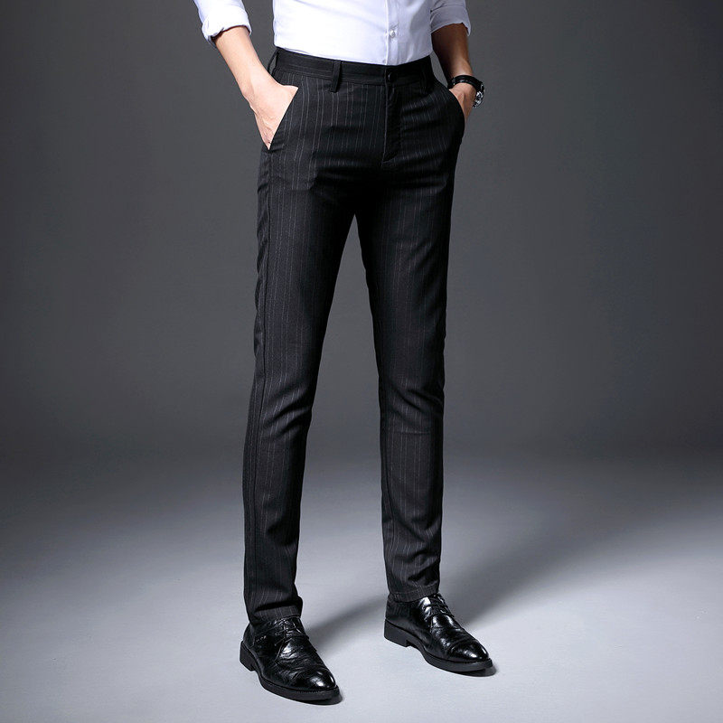 春季裤子男商务西裤垂感春条纹男士休闲裤修身直筒长裤0119w,男装,西裤,淘宝优惠券,粉丝福利购,淘宝优惠卷